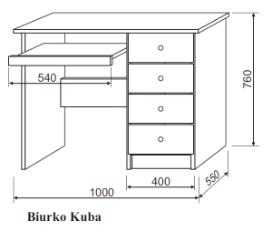 Biurko sosnowe KUBA Spar Meble