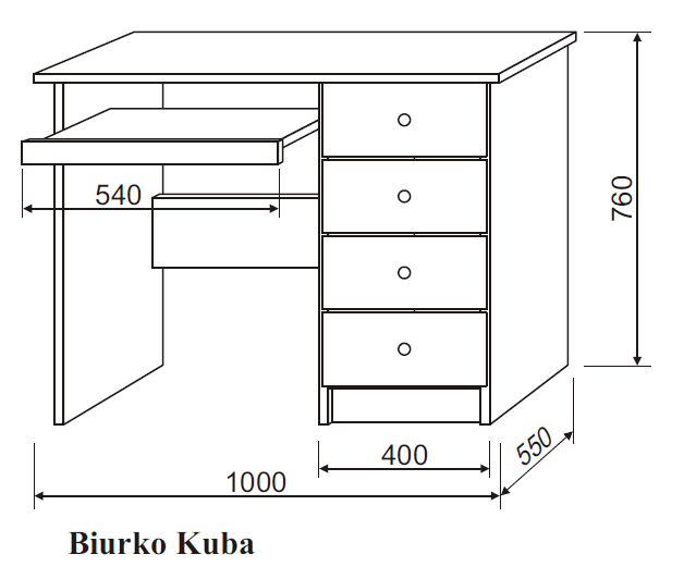 Biurko sosnowe KUBA Spar Meble